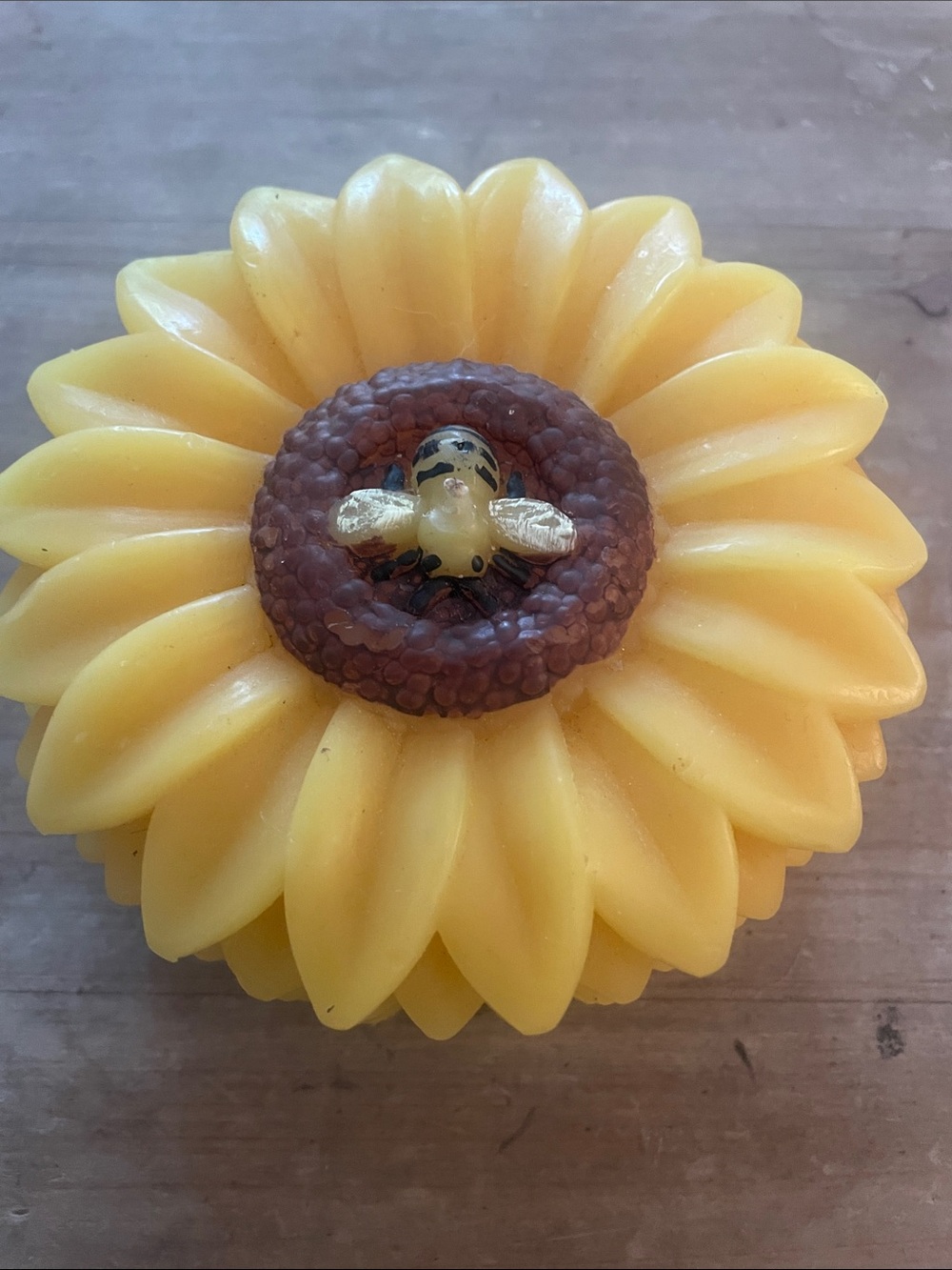 Sunflower Bee Decorative Wax Accent - Yellow Ashland Beeswax candle 4.5 inch